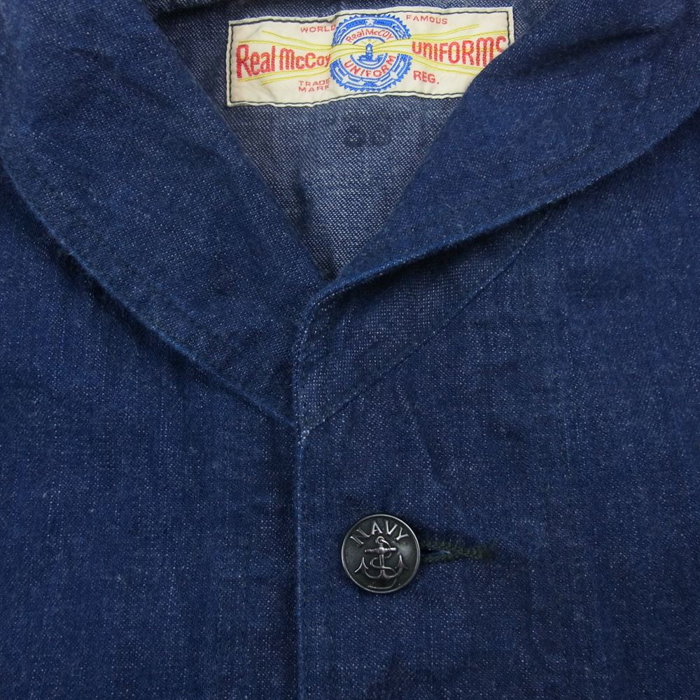 The REAL McCOY'S ザリアルマッコイズ US NAVY デニム カバーオール ヘチマカラー ジャケット インディゴブルー系【中古】