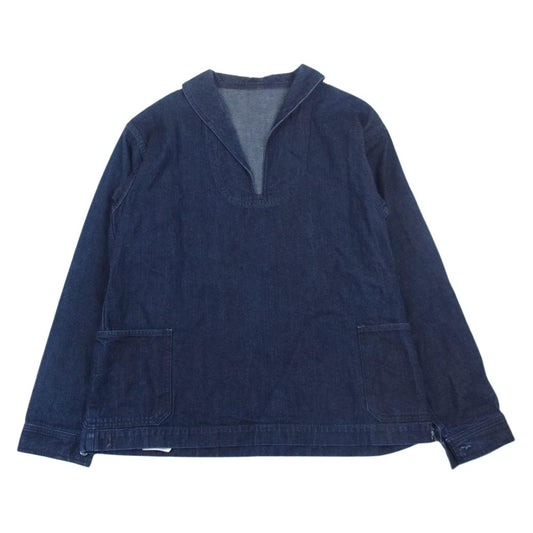 The REAL McCOY'S ザリアルマッコイズ U.S.NAVY WWⅠドレスジャンパー DUNGAREES デニム ジャケット インディゴブルー系 4【美品】【中古】
