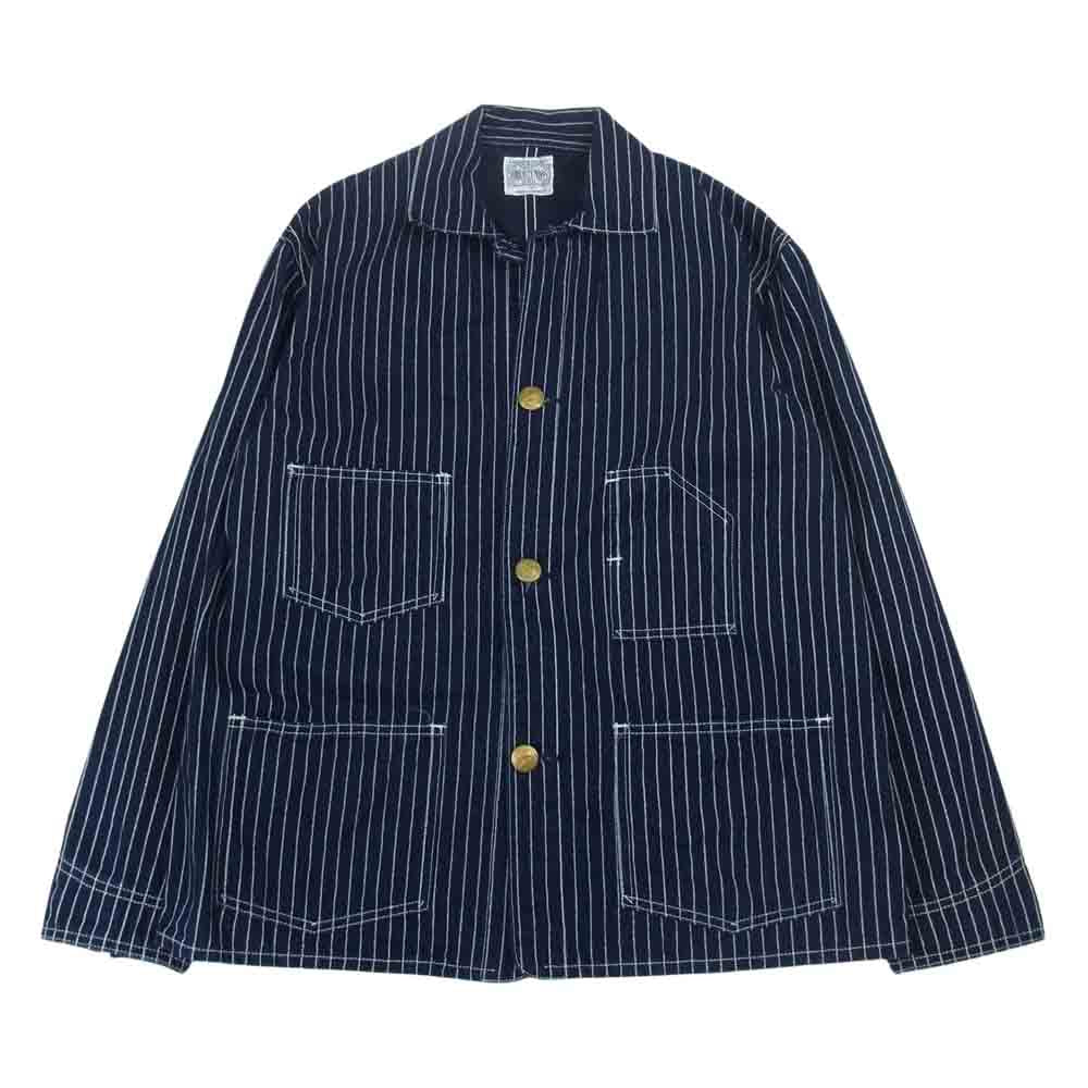 The REAL McCOY'S ザリアルマッコイズ Joe McCOY ジョーマッコイ 8HOUR UNION ウォバッシュ ストライプ カバーオール ジャケット インディゴブルー系 36【中古】