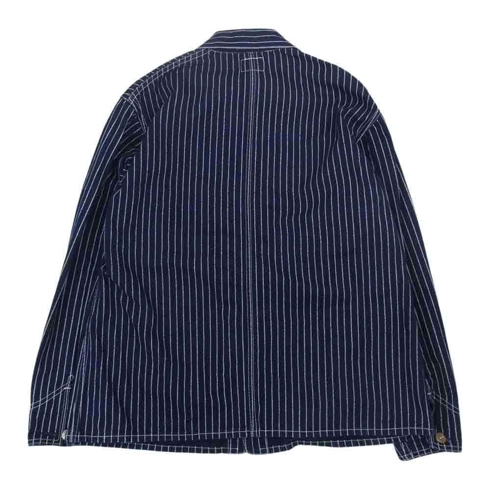 The REAL McCOY'S ザリアルマッコイズ Joe McCOY ジョーマッコイ 8HOUR UNION ウォバッシュ ストライプ カバーオール ジャケット インディゴブルー系 36【中古】