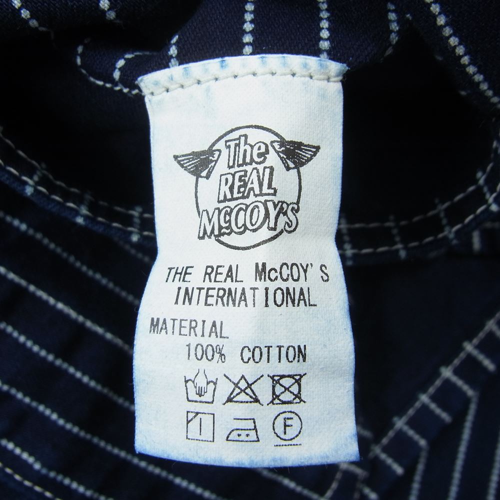 The REAL McCOY'S ザリアルマッコイズ Joe McCOY ジョーマッコイ 8HOUR UNION ウォバッシュ ストライプ カバーオール ジャケット インディゴブルー系 36【中古】