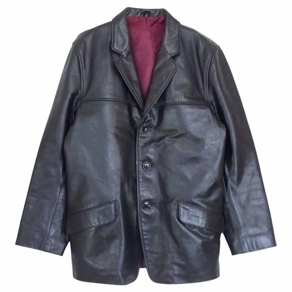 ドライボーンズ  カウレザー テーラード ジャケット カーコート 牛革  ブラック系 M【中古】