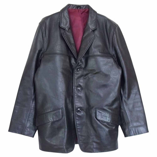 ドライボーンズ  カウレザー テーラード ジャケット カーコート 牛革  ブラック系 M【中古】