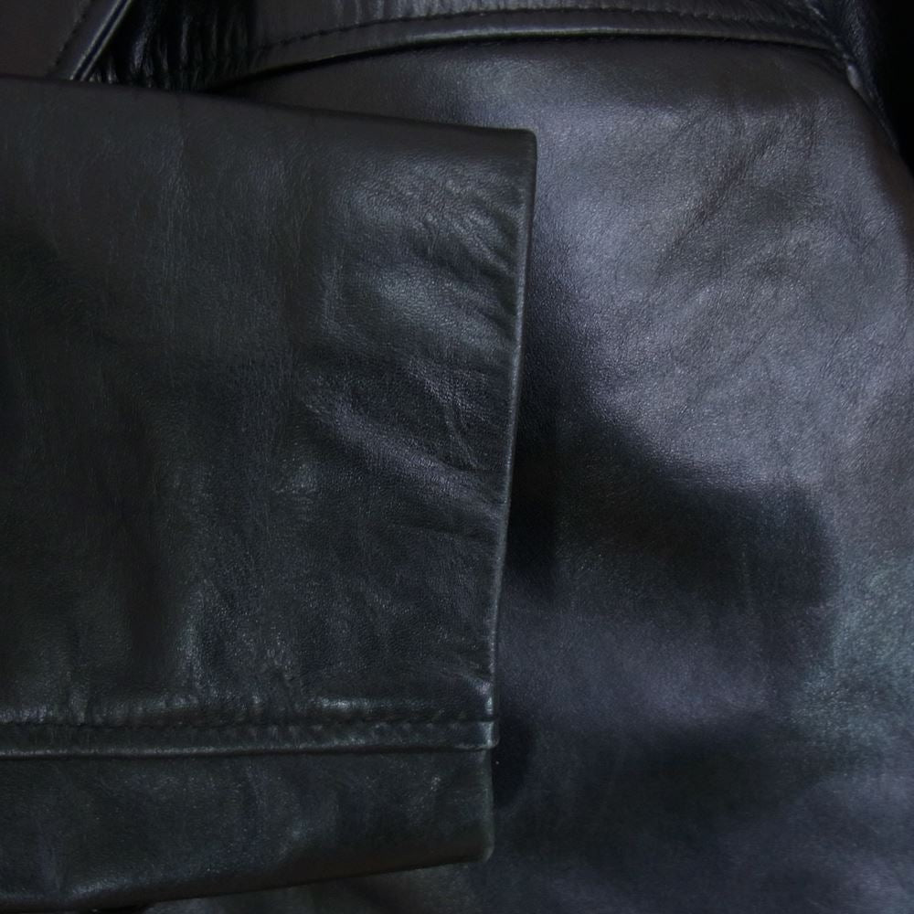 ドライボーンズ  カウレザー テーラード ジャケット カーコート 牛革  ブラック系 M【中古】