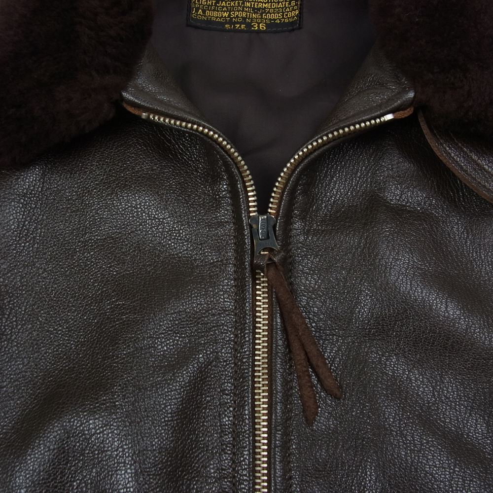 The REAL McCOY'S ザリアルマッコイズ 旧マッコイ j.a.dubow 実名復刻 G-1 レザー フライト ジャケット MIL-J-7823 ブラウン系 36【中古】