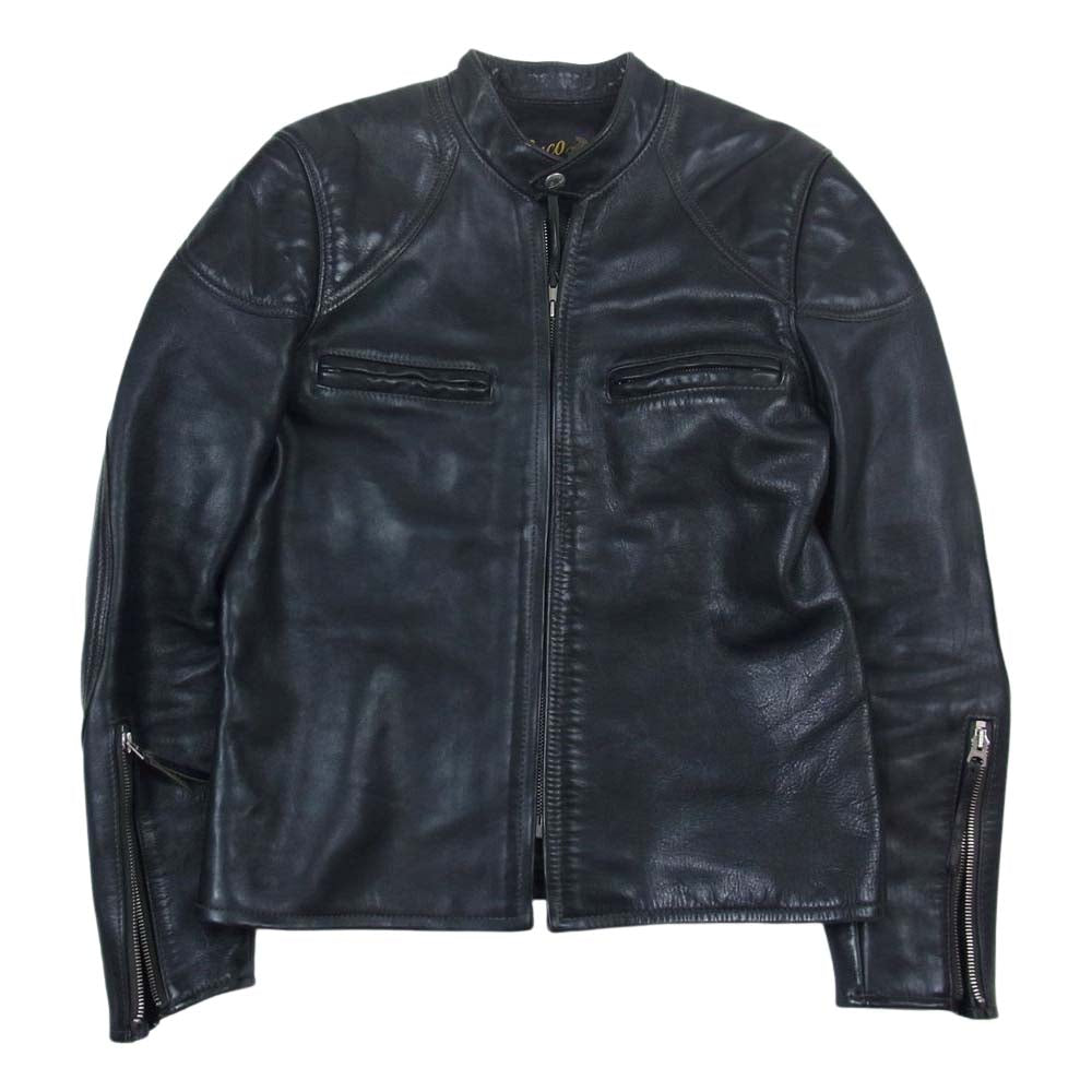 The REAL McCOY'S ザリアルマッコイズ J-100 BUCO SINGLE RIDER'S JACKET ブコ シングルライダース ジャケット ホースハイド 馬革 ブラック系 36【中古】