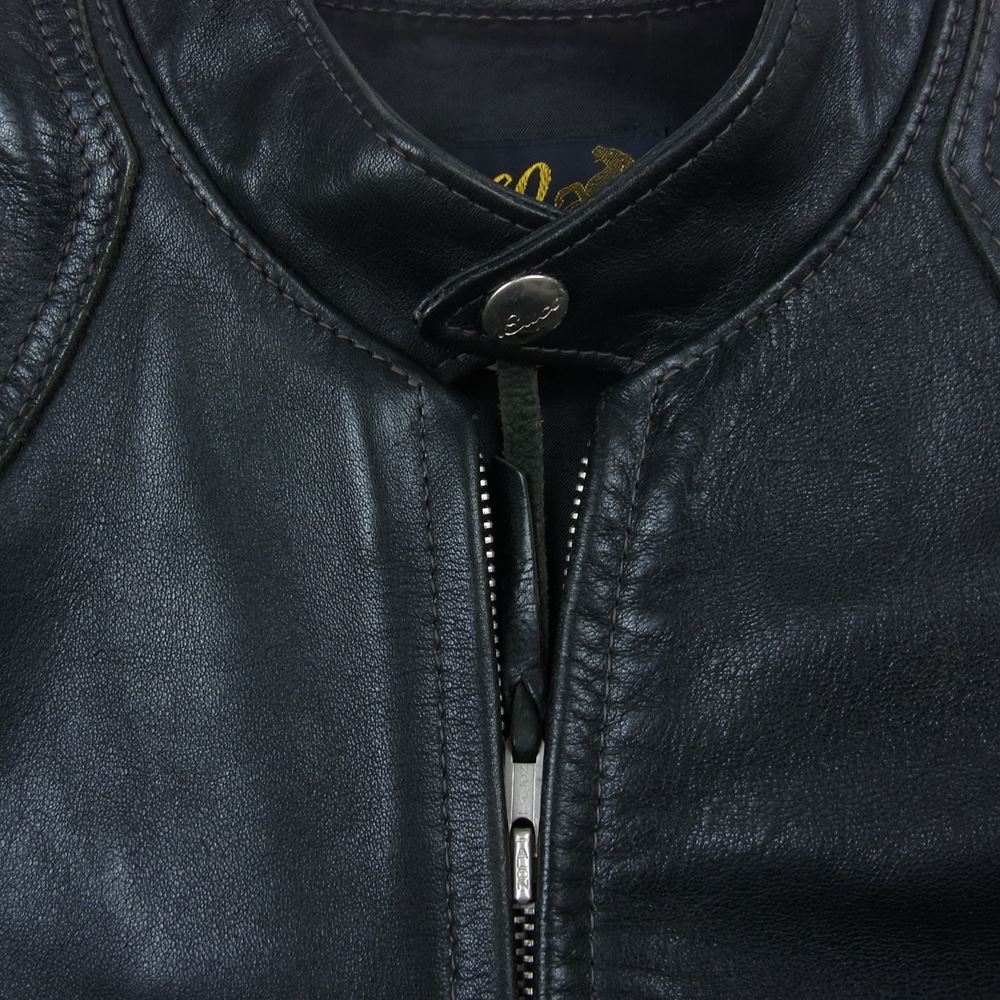 The REAL McCOY'S ザリアルマッコイズ J-100 BUCO SINGLE RIDER'S JACKET ブコ シングルライダース ジャケット ホースハイド 馬革 ブラック系 36【中古】