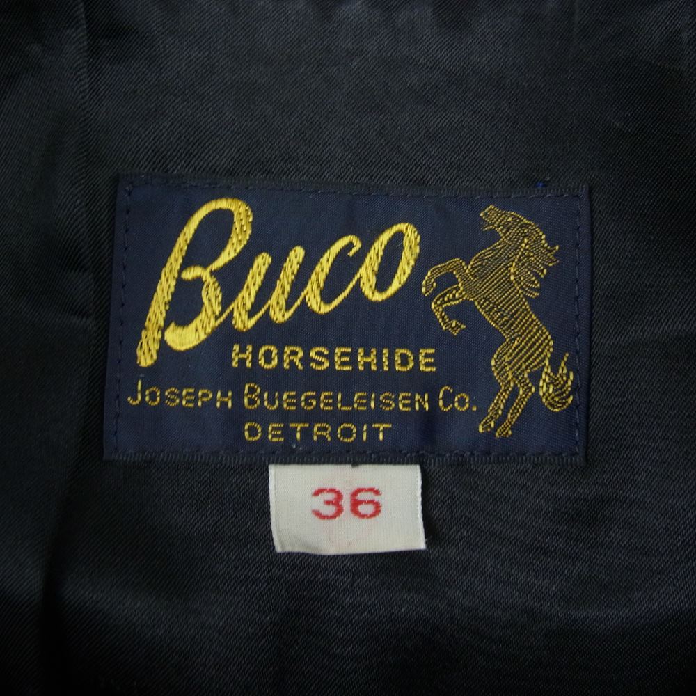 The REAL McCOY'S ザリアルマッコイズ J-100 BUCO SINGLE RIDER'S JACKET ブコ シングルライダース ジャケット ホースハイド 馬革 ブラック系 36【中古】