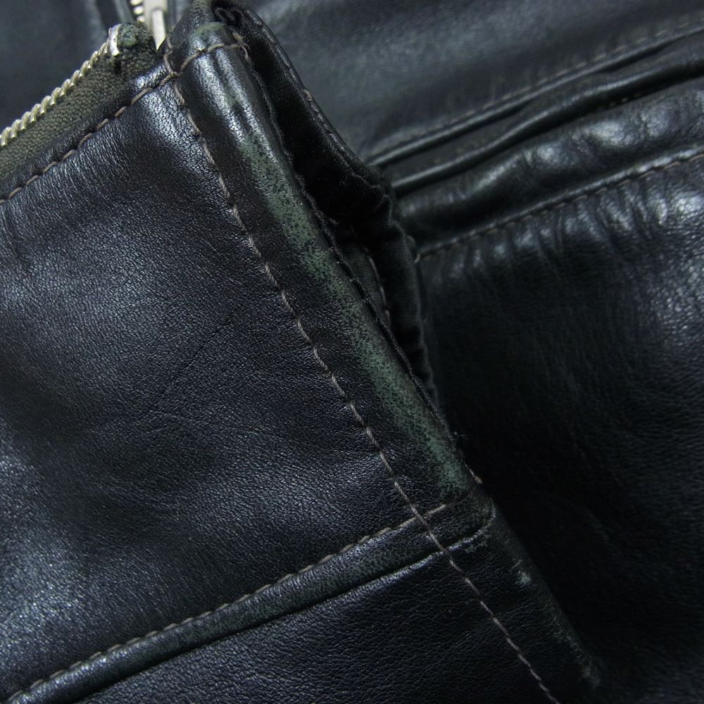 The REAL McCOY'S ザリアルマッコイズ J-100 BUCO SINGLE RIDER'S JACKET ブコ シングルライダース ジャケット ホースハイド 馬革 ブラック系 36【中古】