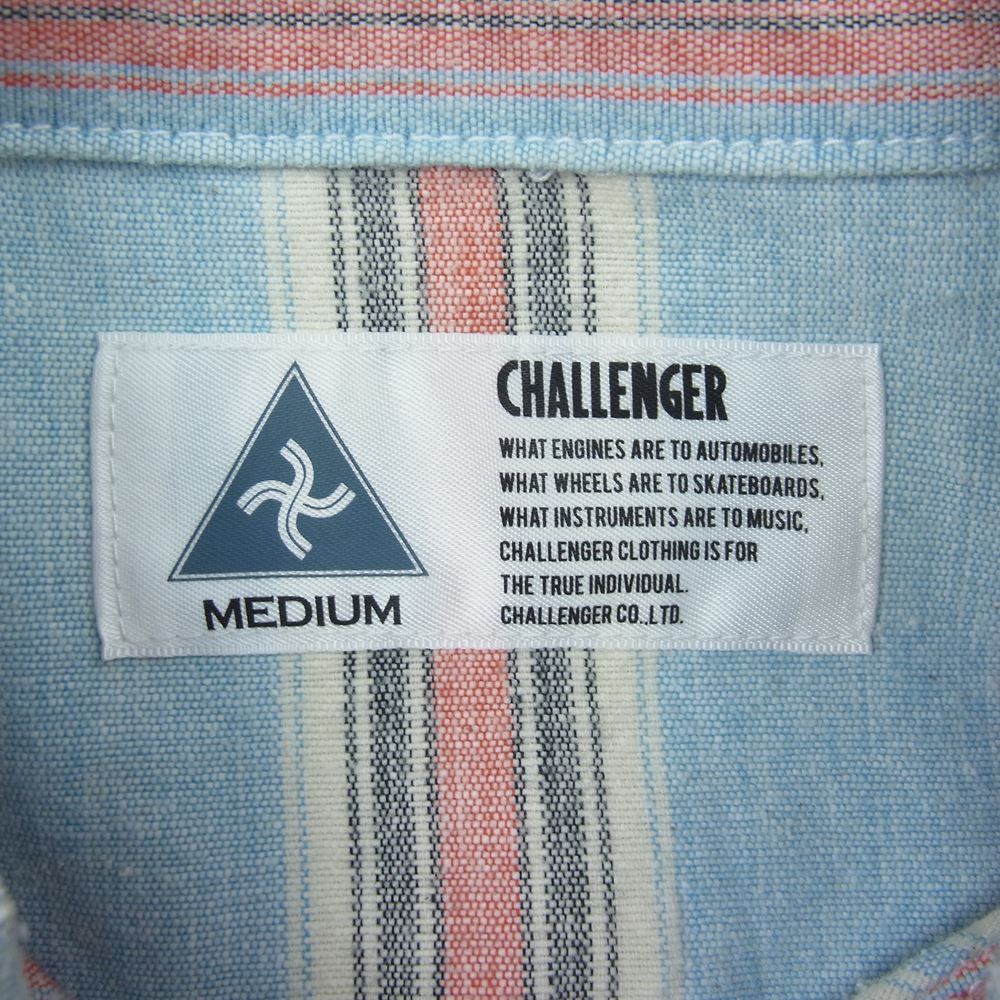 CHALLENGER チャレンジャー CLG-SH010-011 コットン ストライプ 長袖 シャツ ブルー系 M【中古】