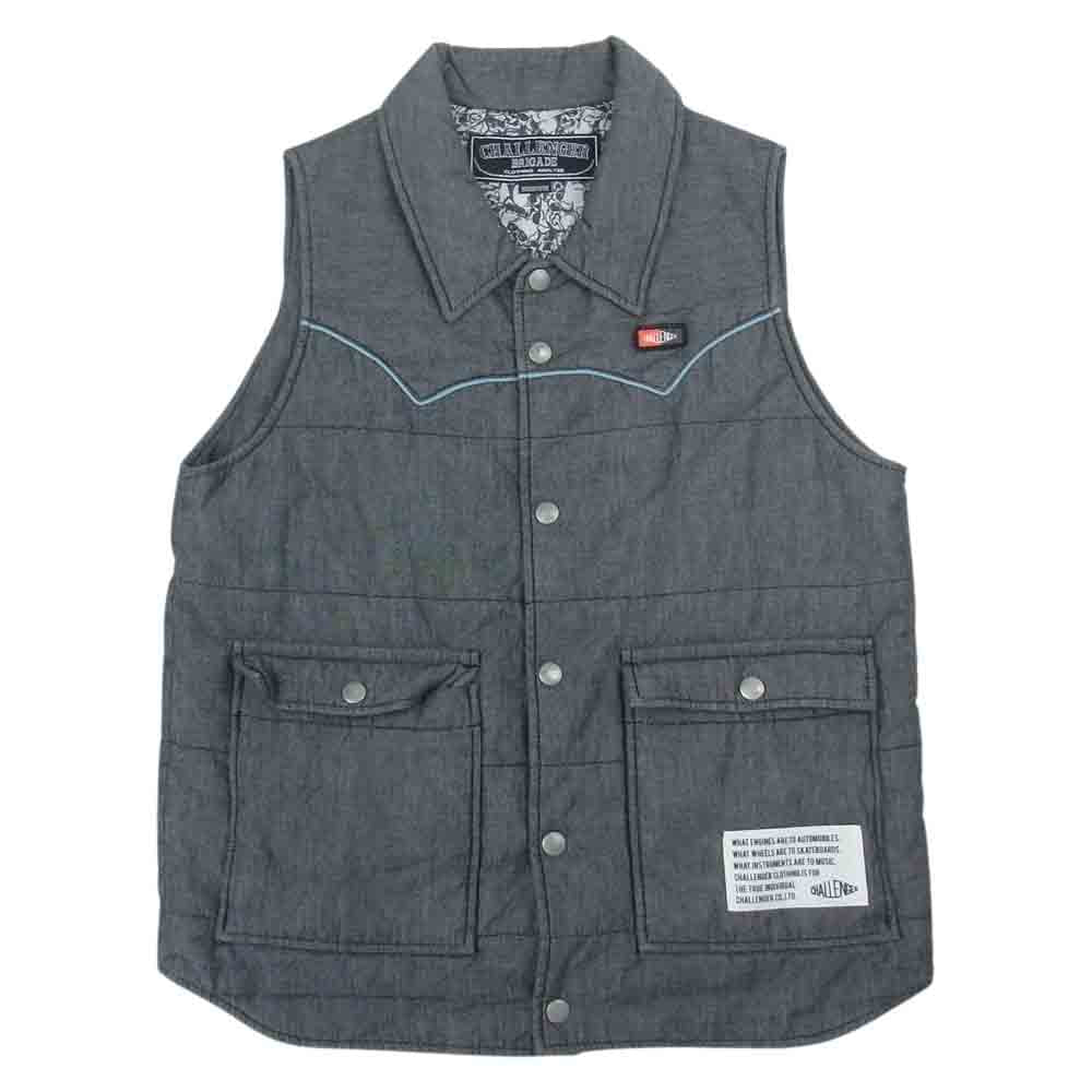 CHALLENGER チャレンジャー CLG-JK012-016 中綿 ロゴワッペン ベスト グレー系 M【中古】