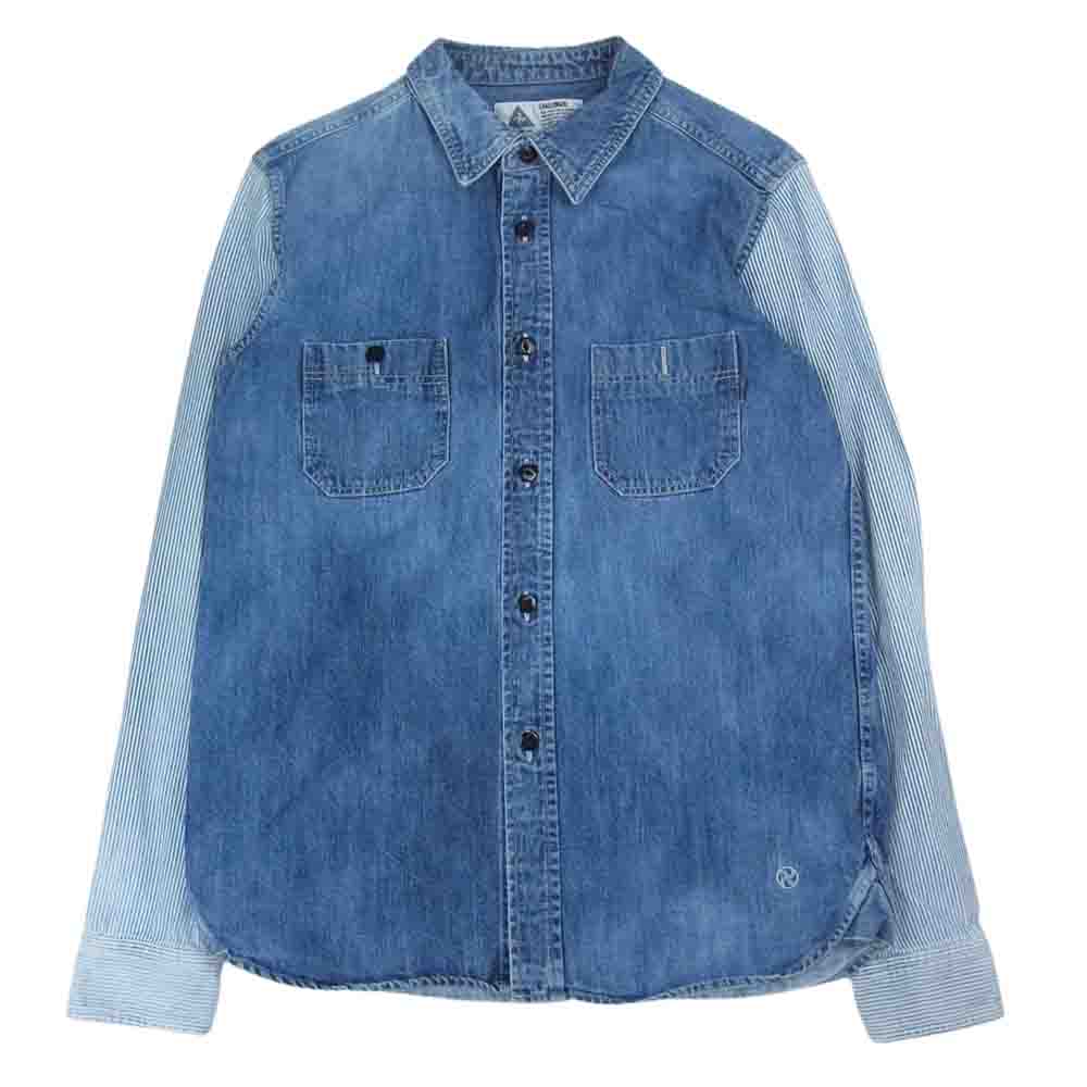 CHALLENGER チャレンジャー CLG-SH014-004 袖ストライプ デニム ワーク 長袖 シャツ インディゴブルー系 M【中古】