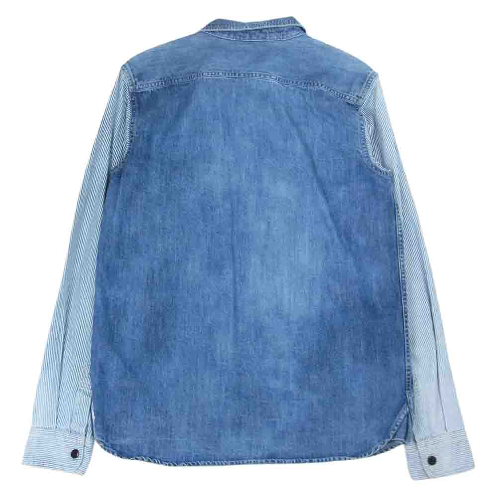 CHALLENGER チャレンジャー CLG-SH014-004 袖ストライプ デニム ワーク 長袖 シャツ インディゴブルー系 M【中古】