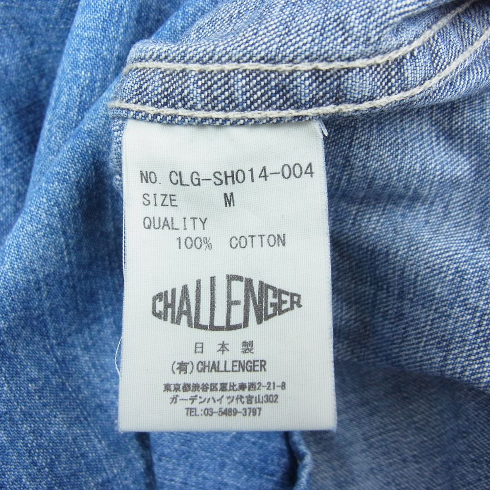 CHALLENGER チャレンジャー CLG-SH014-004 袖ストライプ デニム ワーク 長袖 シャツ インディゴブルー系 M【中古】
