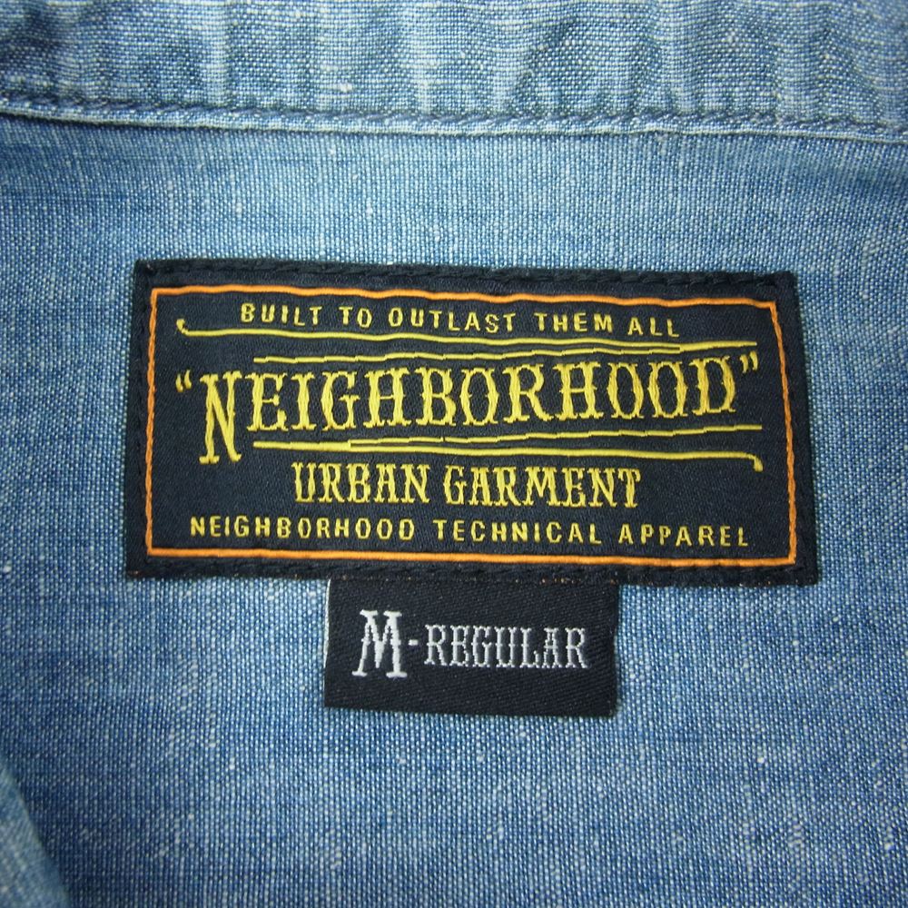 NEIGHBORHOOD ネイバーフッド 112ARNH-SHM06 MONTEREY/C-SHIRT LS 刺繍 シャンブレー シャツ コンチョボタン 長袖  インディゴブルー系 M【中古】