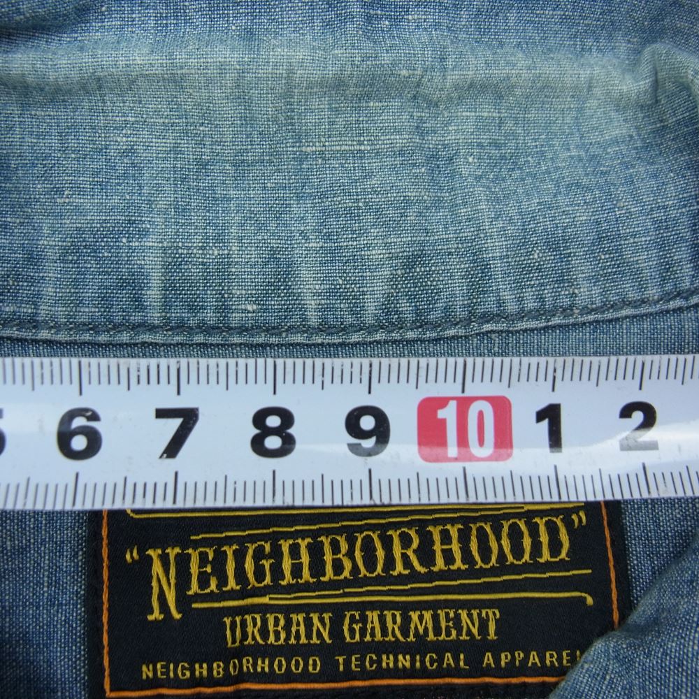 NEIGHBORHOOD ネイバーフッド 112ARNH-SHM06 MONTEREY/C-SHIRT LS 刺繍 シャンブレー シャツ コンチョボタン 長袖  インディゴブルー系 M【中古】