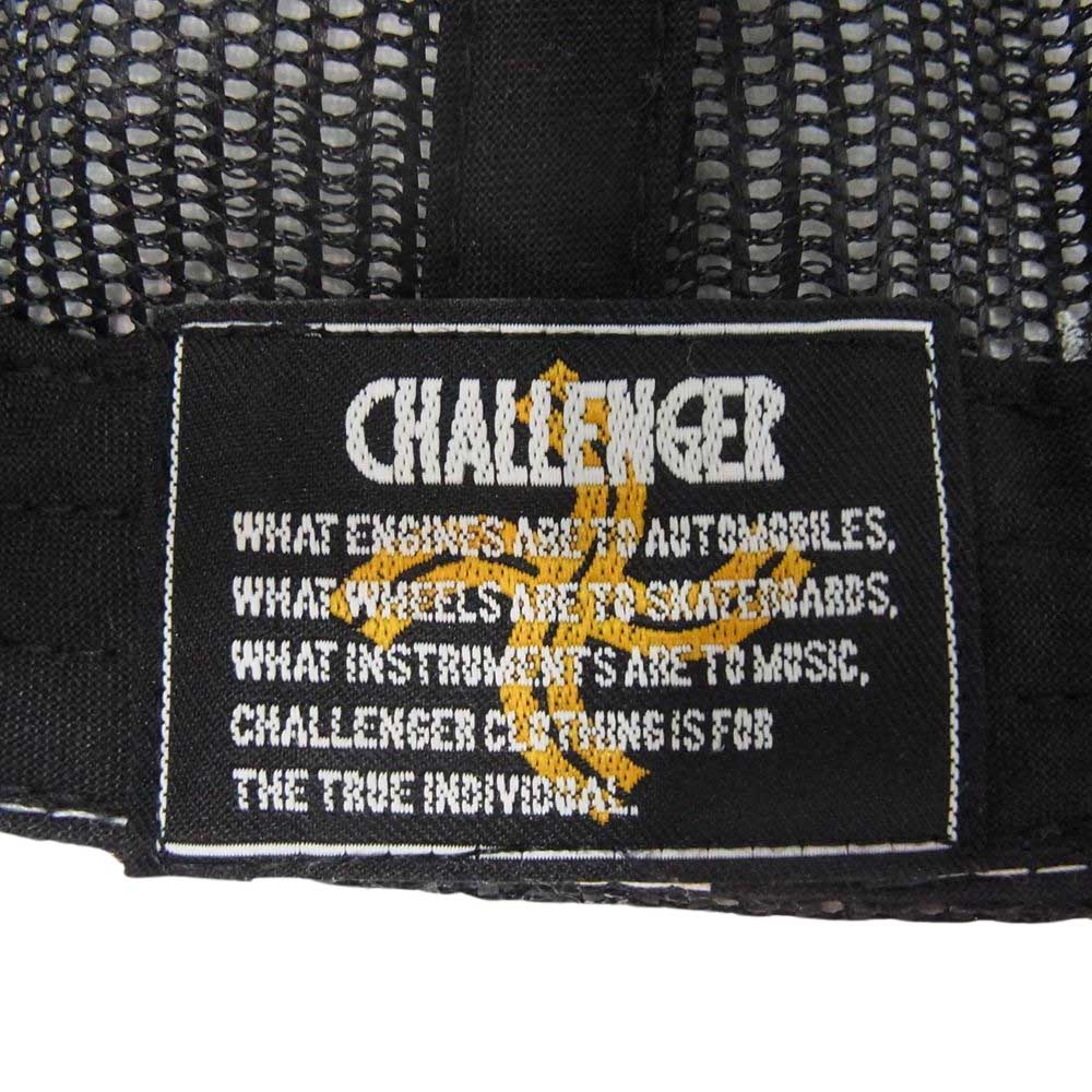 CHALLENGER チャレンジャー SKULL MESH CAP ツバ切り ダメージ メッシュ スカル 刺繍 キャップ ブラック系【中古】