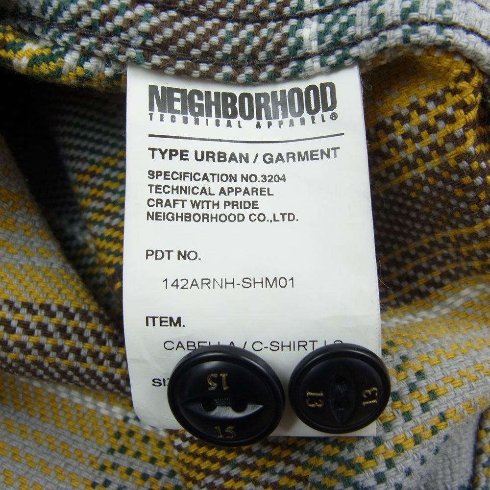 NEIGHBORHOOD ネイバーフッド 142ARNH-SHM01 CABELLA C-SHIRT LS チェック柄 ヘビーウェイト 長袖 シャツ マルチカラー系 L【中古】