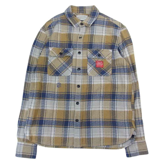 NEIGHBORHOOD ネイバーフッド 19SS 131ARNH-SHM02 CABELLA/C-SHIRT.LS LS チェック柄 ヘビーウェイト 長袖 シャツ ベージュ系 M【中古】