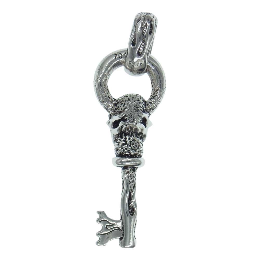 STARLIN GEAR スターリンギア ギャラ付 Flaming Skeleton Key w/dia 0.12ct ダイヤ フレーミング スケルトン キー ペンダント トップ チャーム シルバー系【中古】