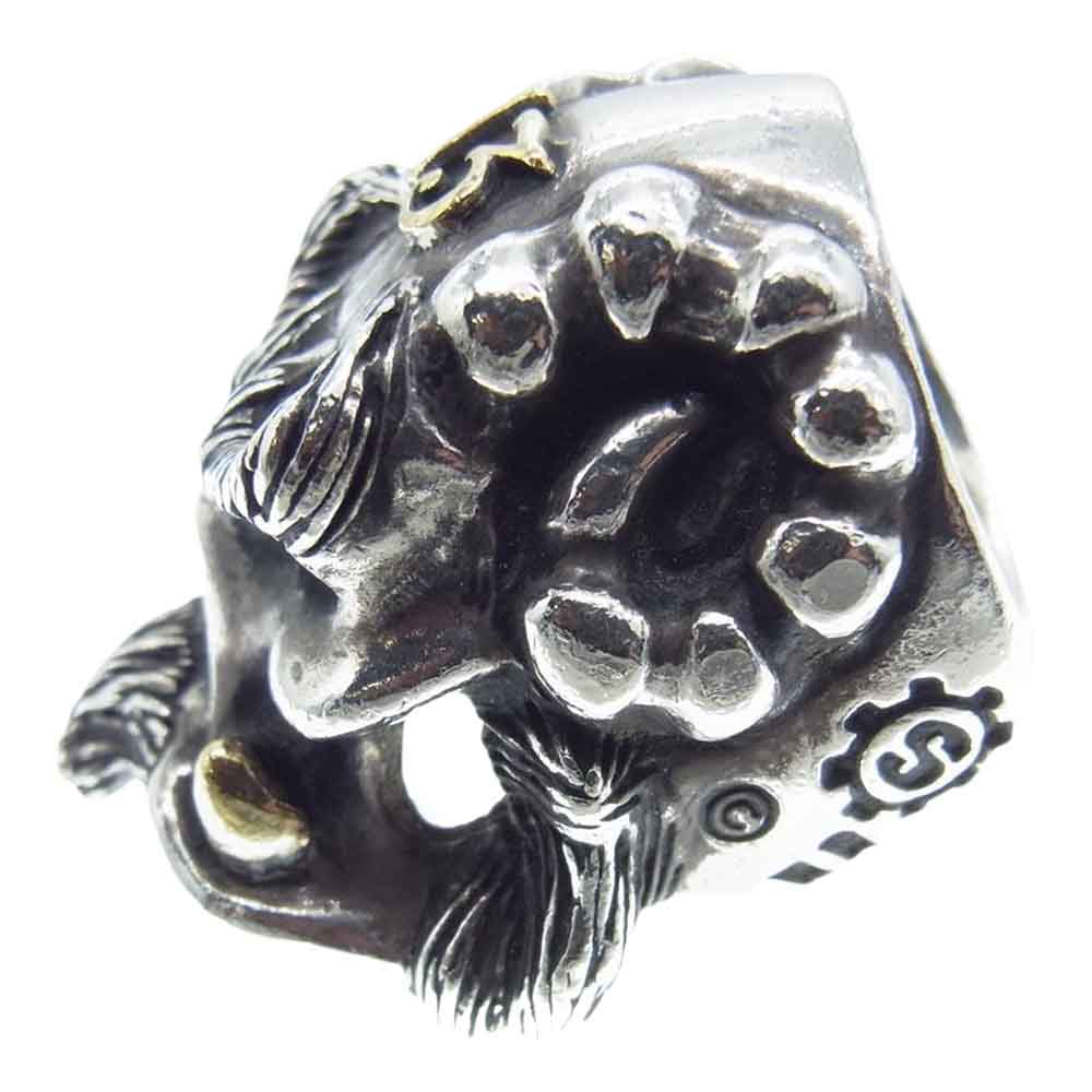 STARLIN GEAR スターリンギア ギャラ付 2018 ハロウィン 限定 オールド ホーニー デビル K22 2ファング 13レタリング シルバー リング シルバー系 21.5号【中古】