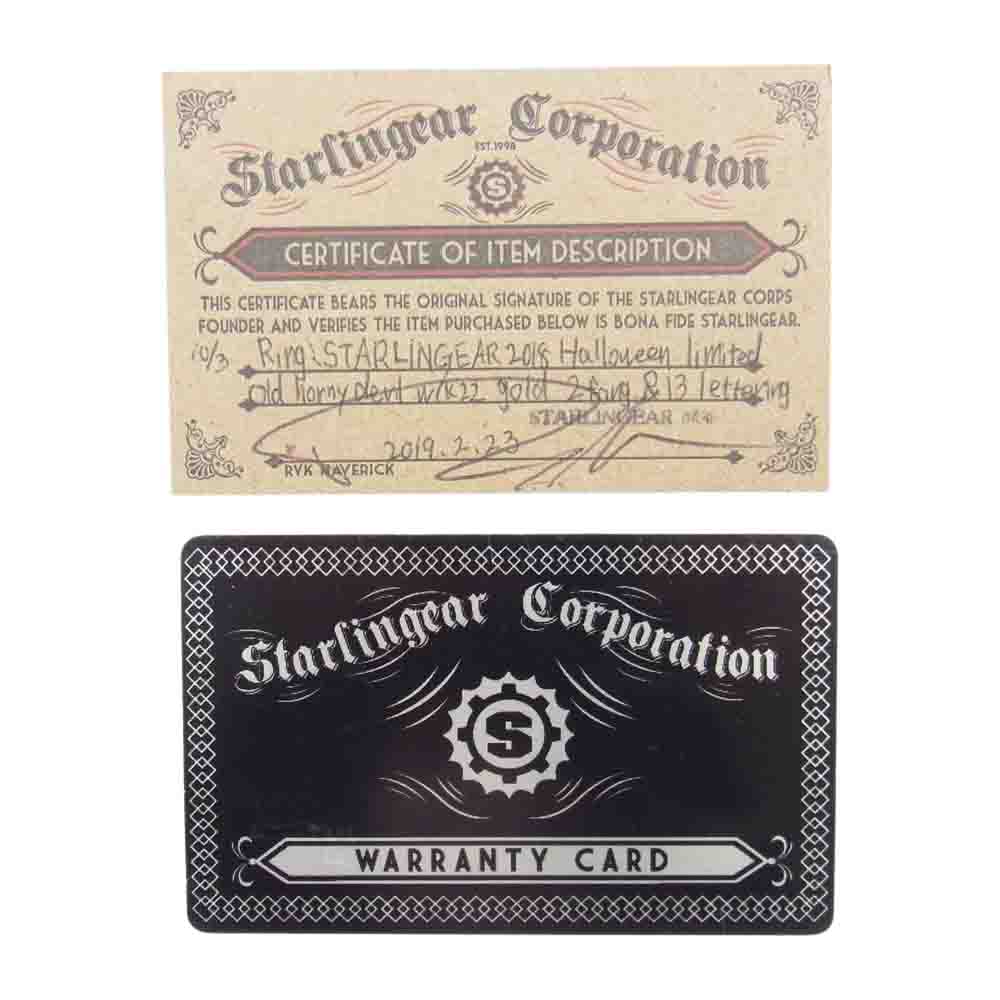 STARLIN GEAR スターリンギア ギャラ付 2018 ハロウィン 限定 オールド ホーニー デビル K22 2ファング 13レタリング シルバー リング シルバー系 21.5号【中古】