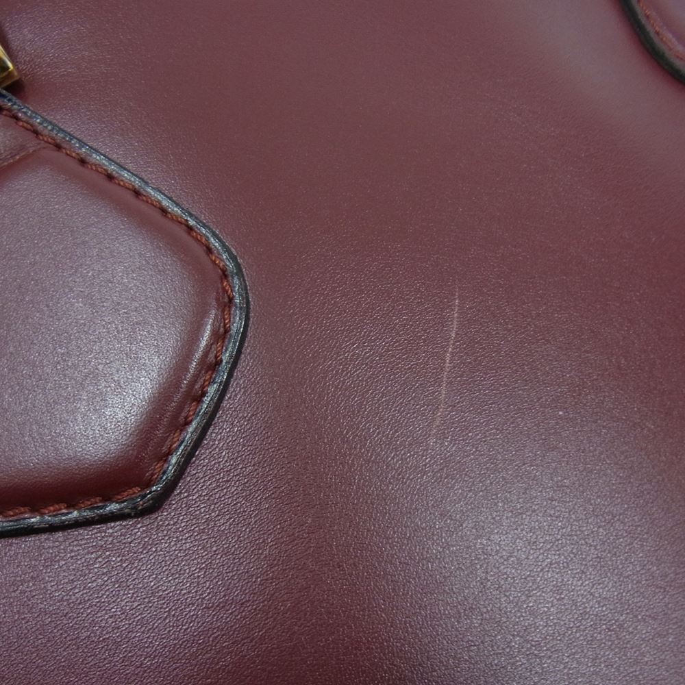 CARTIER カルティエ マストライン ボルドー ゴールド レザー トートバッグ エンジ系【中古】