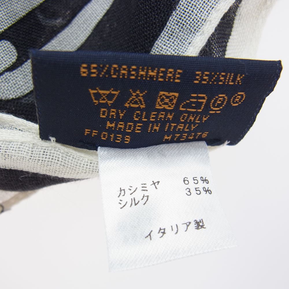 LOUIS VUITTON ルイ・ヴィトン M73476 エトール・モノグラム チェーン シルク混カシミヤ ストール ブラック系【中古】