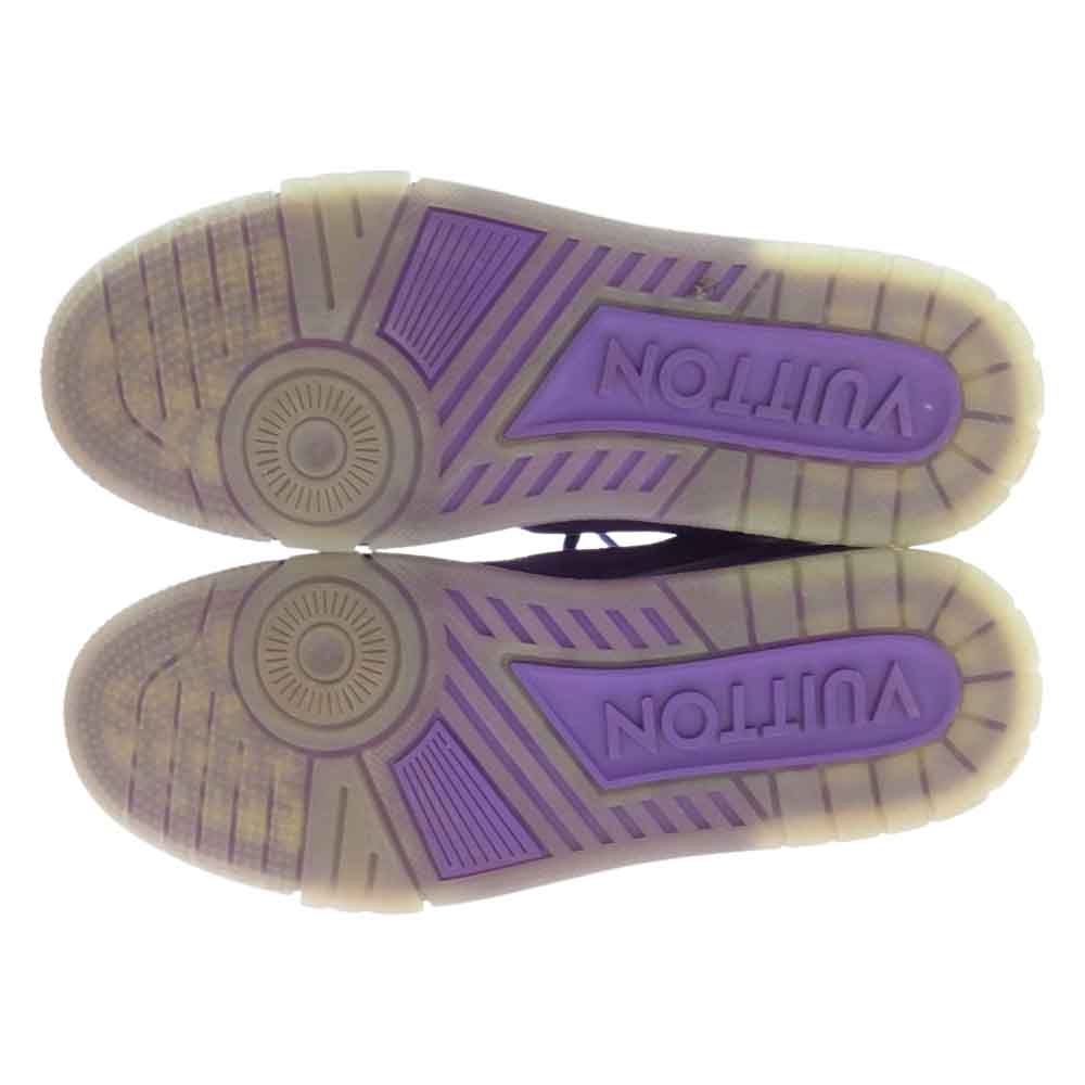 LOUIS VUITTON ルイ・ヴィトン 1A5DUB LVトレイナーライン レザー ハイカットスニーカー パープル パープル系 ７．1/2【中古】