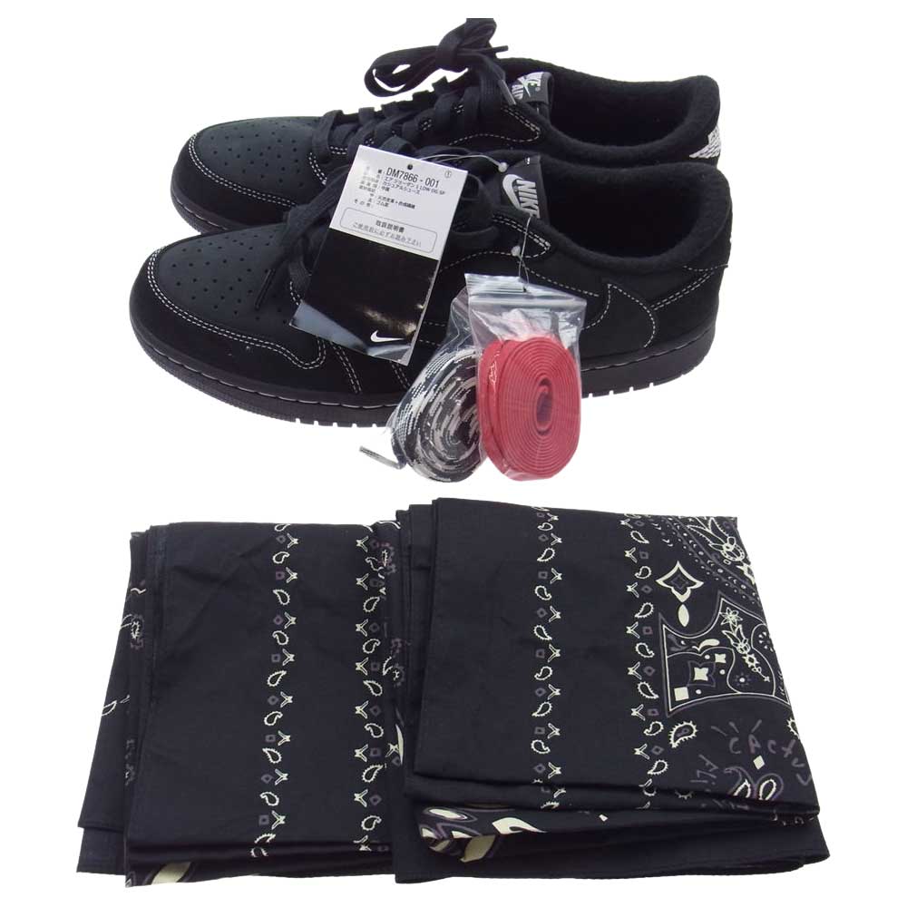 NIKE AIR JORDAN ナイキ ジョーダン DM7866 001 1 Low OG SP × Travis Scott Black Phantom トラヴィス スコット ブラック ファントム スニーカー ブラック系 27.5cm【新古品】【未使用】【中古】