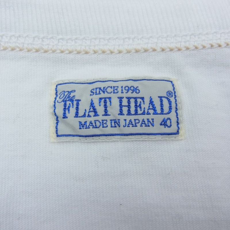 THE FLAT HEAD ザフラットヘッド ロゴ Tee Tシャツ ガールプリント ホワイト系 40【美品】【中古】