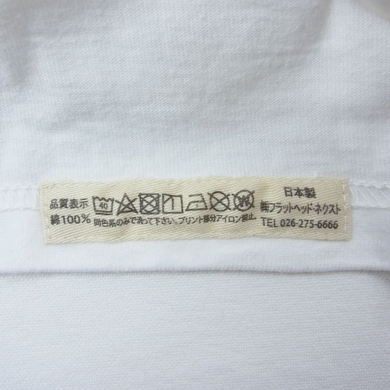 THE FLAT HEAD ザフラットヘッド ロゴ Tee Tシャツ ガールプリント ホワイト系 40【美品】【中古】