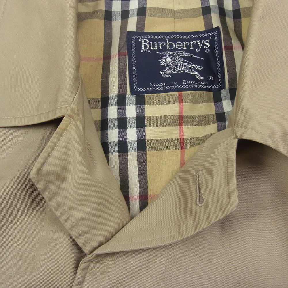 BURBERRY バーバリー 90s オールド 英国製 ステンカラーコート 裏ノバチェック ベージュ バルマカーンコート ベージュ系【中古】