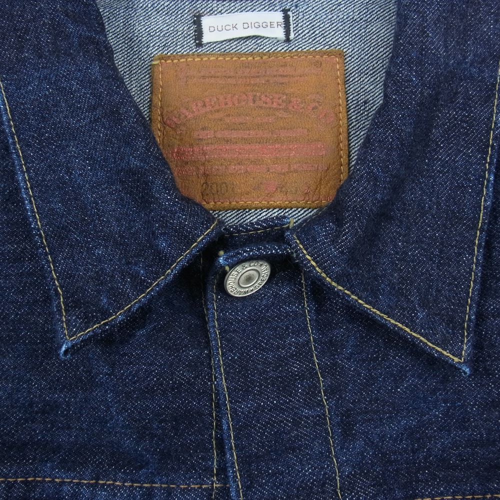 WAREHOUSE ウエアハウス 2001 ONE WASH 1ST TYPEDD ワンウォッシュ DUCK DIGGER ダックディガー 2001 T-back デニム ジャケット インディゴブルー系 46【中古】