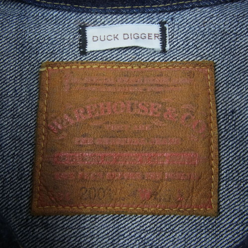 WAREHOUSE ウエアハウス 2001 ONE WASH 1ST TYPEDD ワンウォッシュ DUCK DIGGER ダックディガー 2001 T-back デニム ジャケット インディゴブルー系 46【中古】