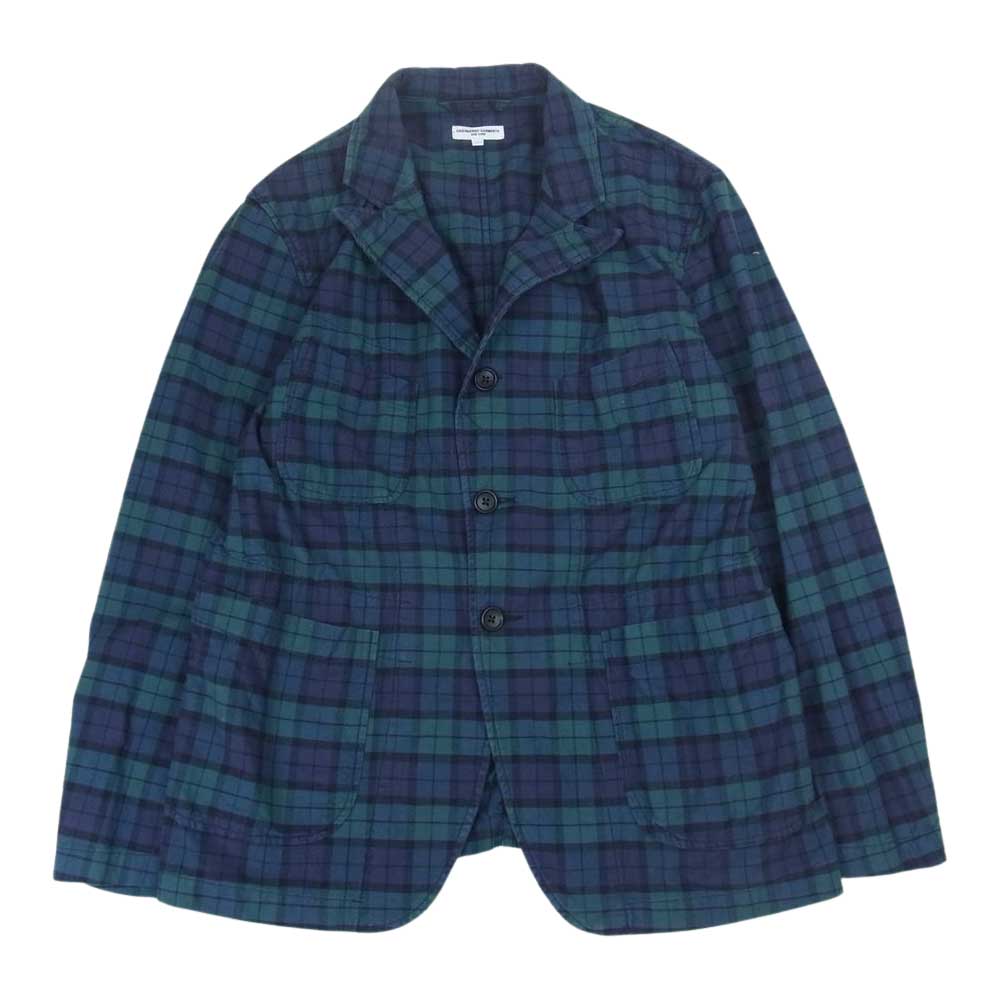 Engineered Garments エンジニアードガーメンツ ブラックウォッチ チェック ベッドフォード 3ボタン 4ポケット テーラード ジャケット グリーン系 ネイビー系 S【中古】