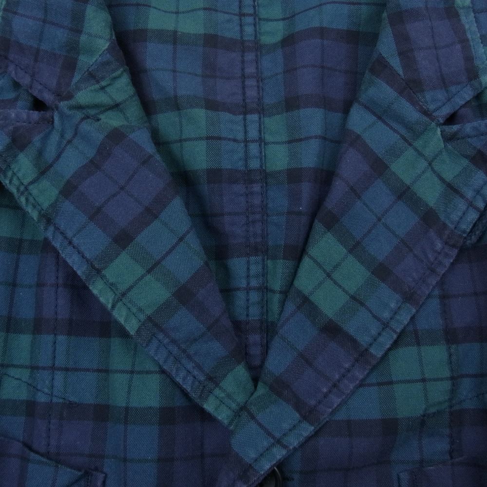 Engineered Garments エンジニアードガーメンツ ブラックウォッチ チェック ベッドフォード 3ボタン 4ポケット テーラード ジャケット グリーン系 ネイビー系 S【中古】
