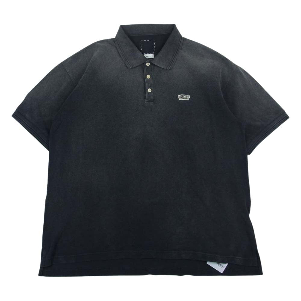 VISVIM ビズビム 0123105010021 23SS JUMBO WELLER S/S DMGD ダメージ加工 ジャンボ 半袖 ポロシャツ ブラック系 4【新古品】【未使用】【中古】