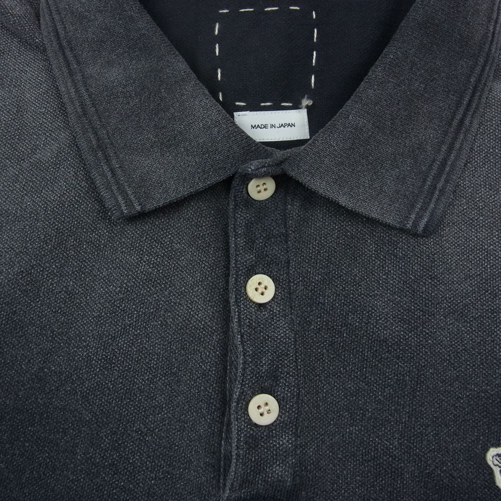 VISVIM ビズビム 0123105010021 23SS JUMBO WELLER S/S DMGD ダメージ加工 ジャンボ 半袖 ポロシャツ ブラック系 4【新古品】【未使用】【中古】