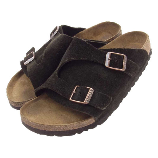 BIRKENSTOCK ビルケンシュトック 1009531 Zurich Soft Footbed チューリッヒ ソフトフットベッド スエードレザー サンダル ブラウン系 39【中古】
