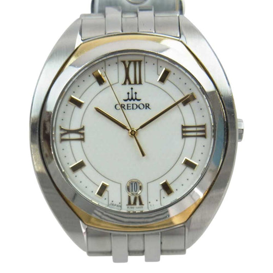 SEIKO セイコー 8J86-0AA0 18KT CREDOR クレドール シグノ 白文字盤 リストウォッチ 腕時計 シルバー系【中古】