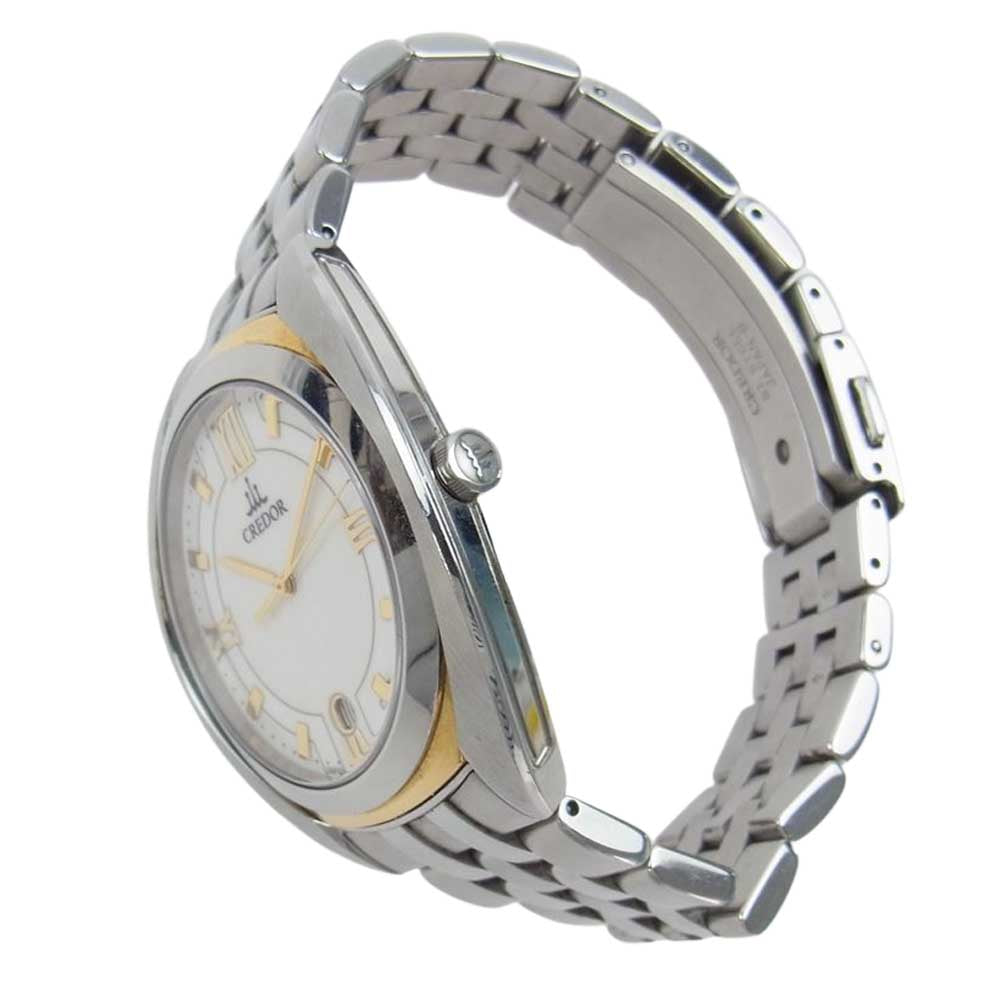 SEIKO セイコー 8J86-0AA0 18KT CREDOR クレドール シグノ 白文字盤 リストウォッチ 腕時計 シルバー系【中古】