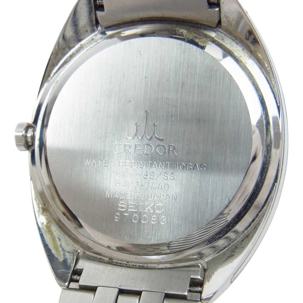 SEIKO セイコー 8J86-0AA0 18KT CREDOR クレドール シグノ 白文字盤 リストウォッチ 腕時計 シルバー系【中古】
