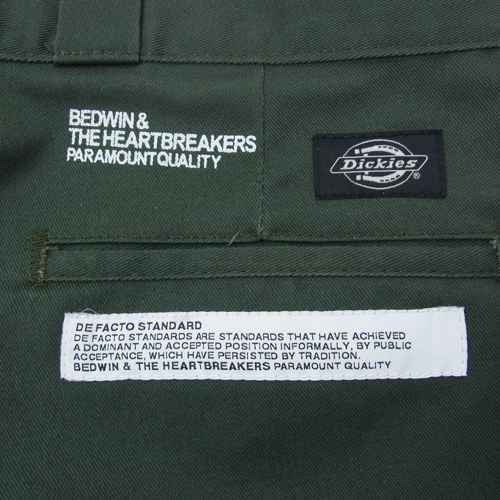 ベドウィン & THE HEARTBREAKERS ×dickies 874 アンドザハートブレーカーズ ディッキーズ 874 ワークパンツ  カーキ系 5【美品】【中古】