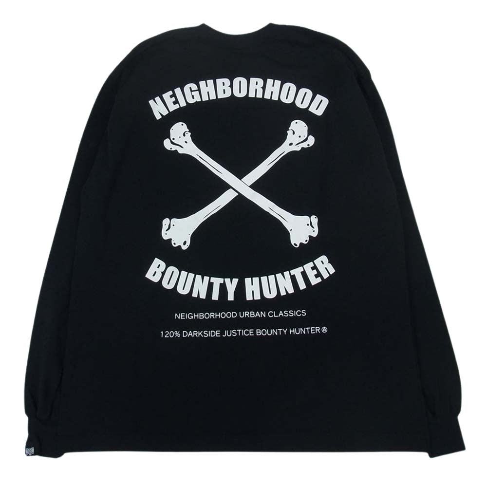 NEIGHBORHOOD ネイバーフッド 22AW × BOUNTY HUNTER バウンティーハンター ロングスリーブ Tシャツ ロンT ブラック系 S【極上美品】【中古】