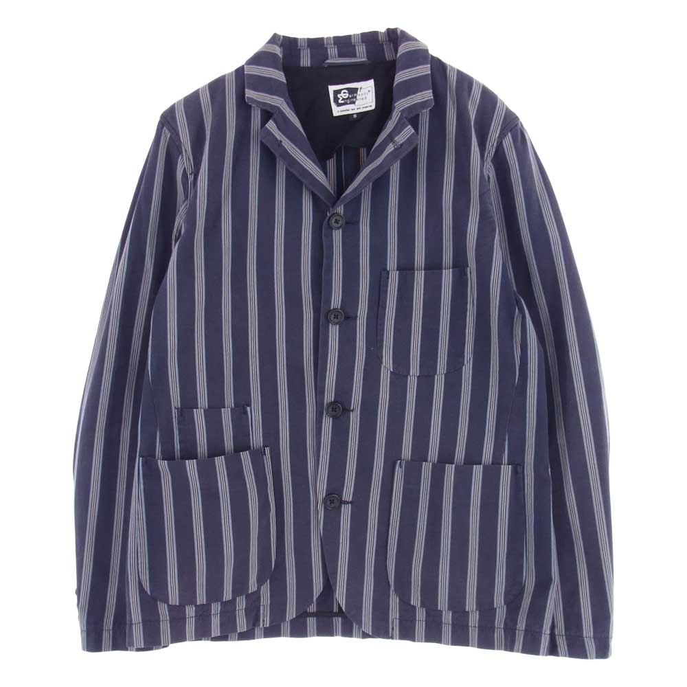 Engineered Garments エンジニアードガーメンツ ストライプ テーラード ジャケット ネイビー系 S【中古】