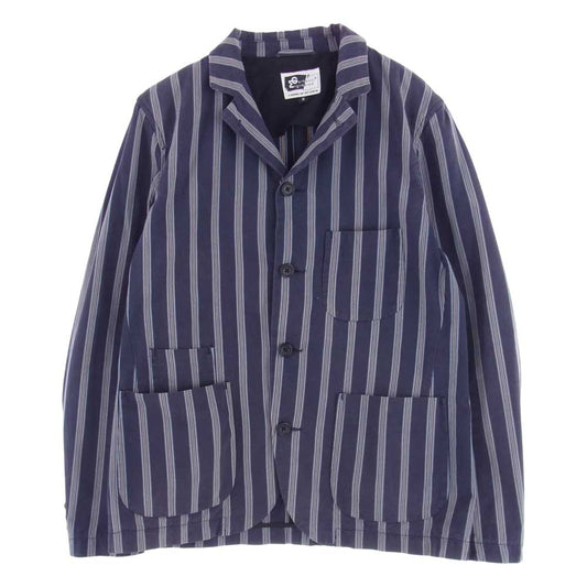 Engineered Garments エンジニアードガーメンツ ストライプ テーラード ジャケット ネイビー系 S【中古】