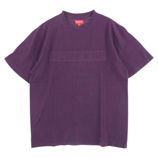 Supreme シュプリーム 21AW Embossed Vines S/S Top エンボス バインズ ロゴ 半袖 Tシャツ パープル系 M【美品】【中古】