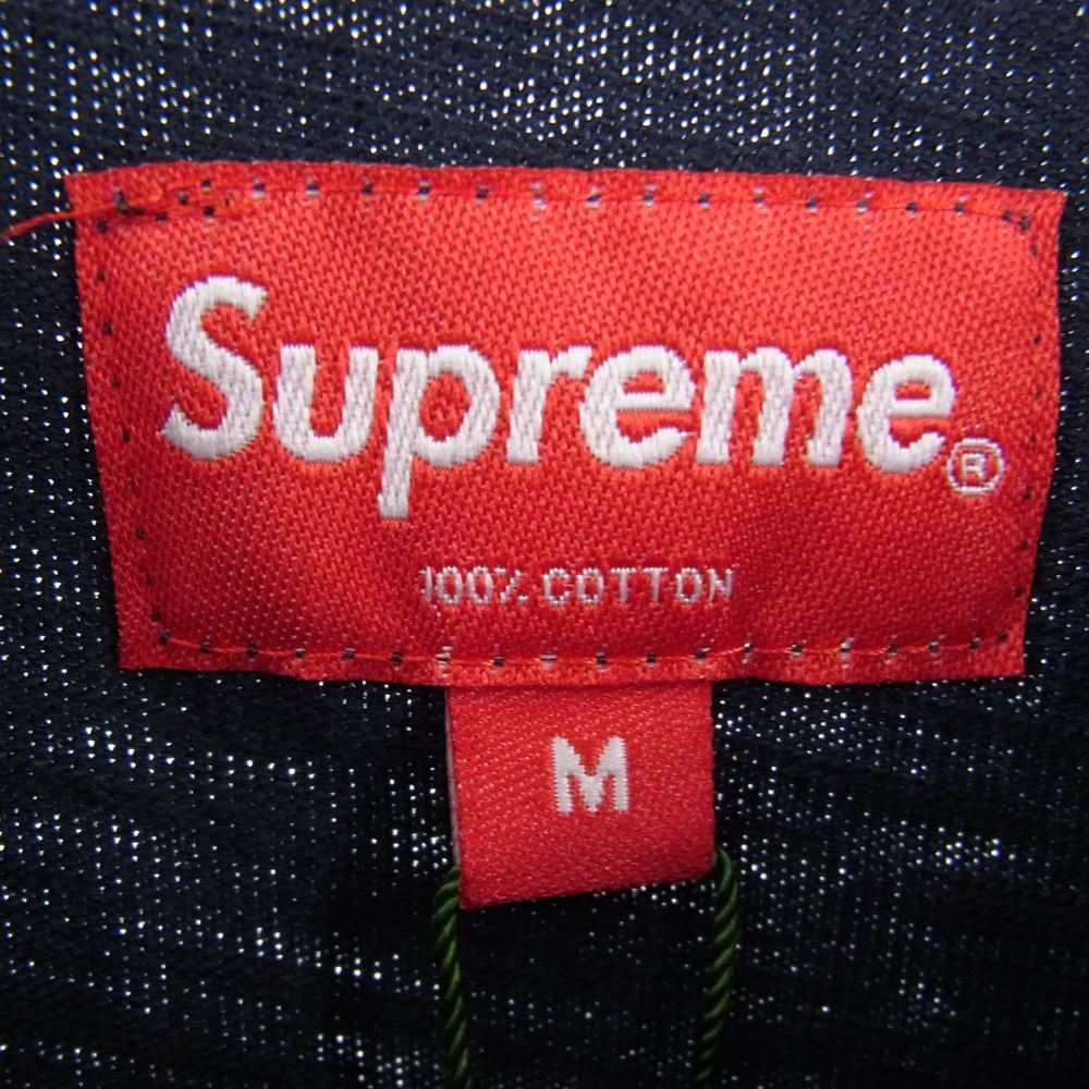 Supreme シュプリーム 18AW Nouveau Logo Tee ヌーボ 刺繍 半袖 Tシャツ ネイビー系 M【新古品】【未使用】【中古】