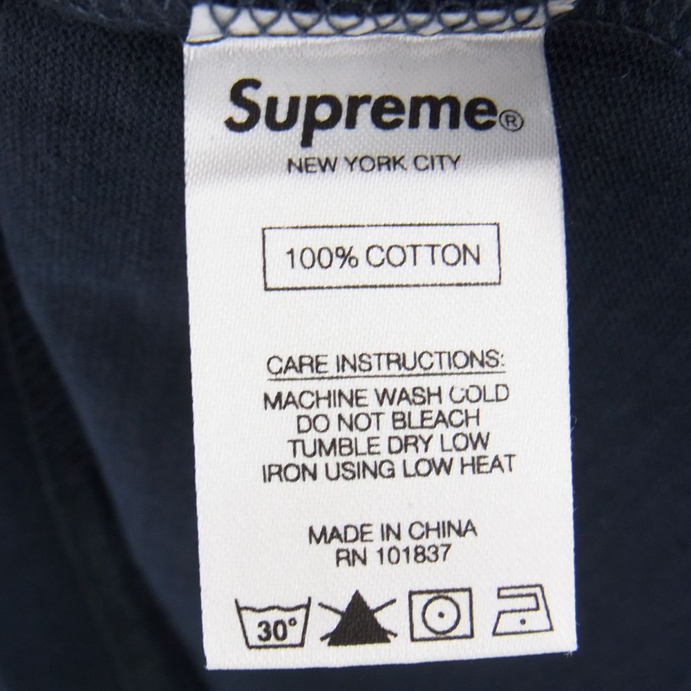 Supreme シュプリーム 18AW Nouveau Logo Tee ヌーボ 刺繍 半袖 Tシャツ ネイビー系 M【新古品】【未使用】【中古】